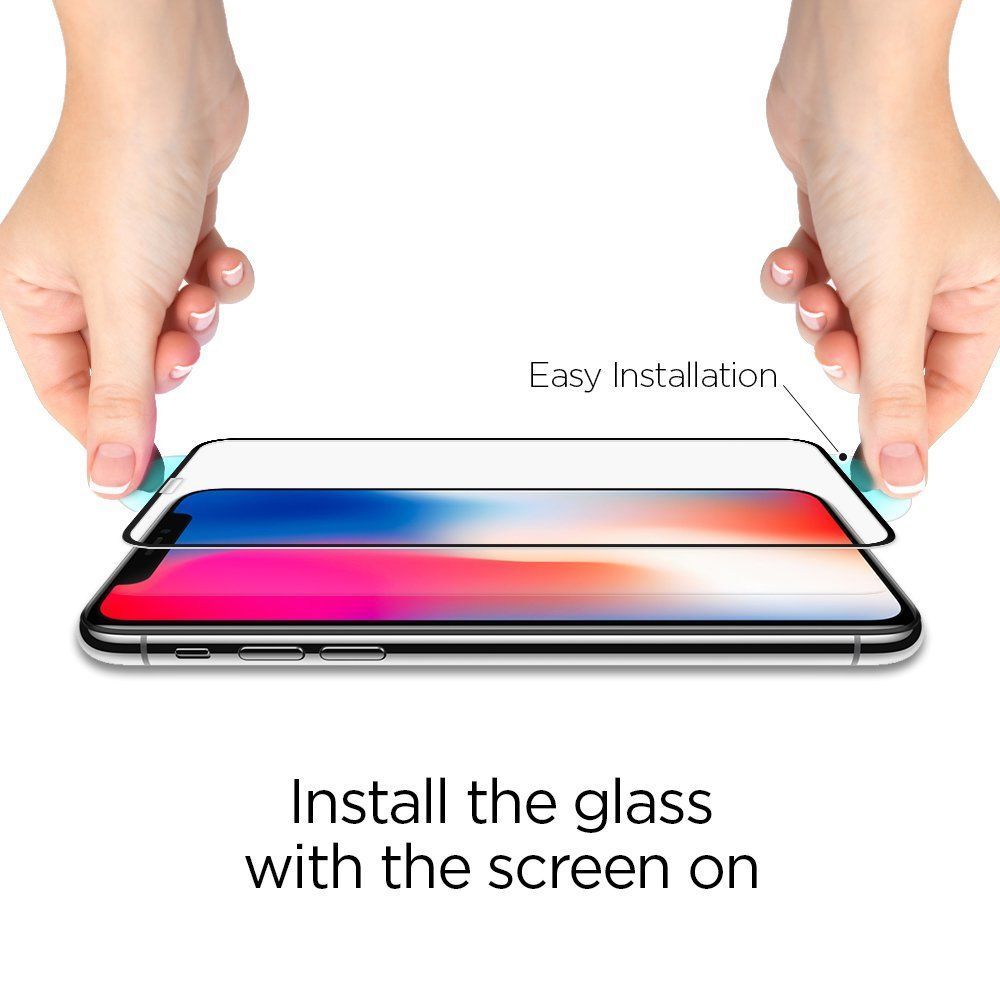 VETRO TEMPERATO SPIGEN GLASS FC IPHONE X/XS NERO