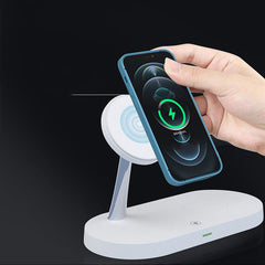 CARICATORE WIRELESS 3IN1 TECH-PROTECT A12 MAGNETIC MAGSAFE BIANCO