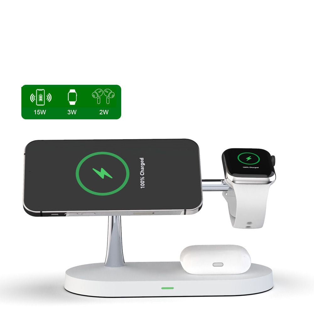 CARICATORE WIRELESS 3IN1 TECH-PROTECT A12 MAGNETIC MAGSAFE BIANCO