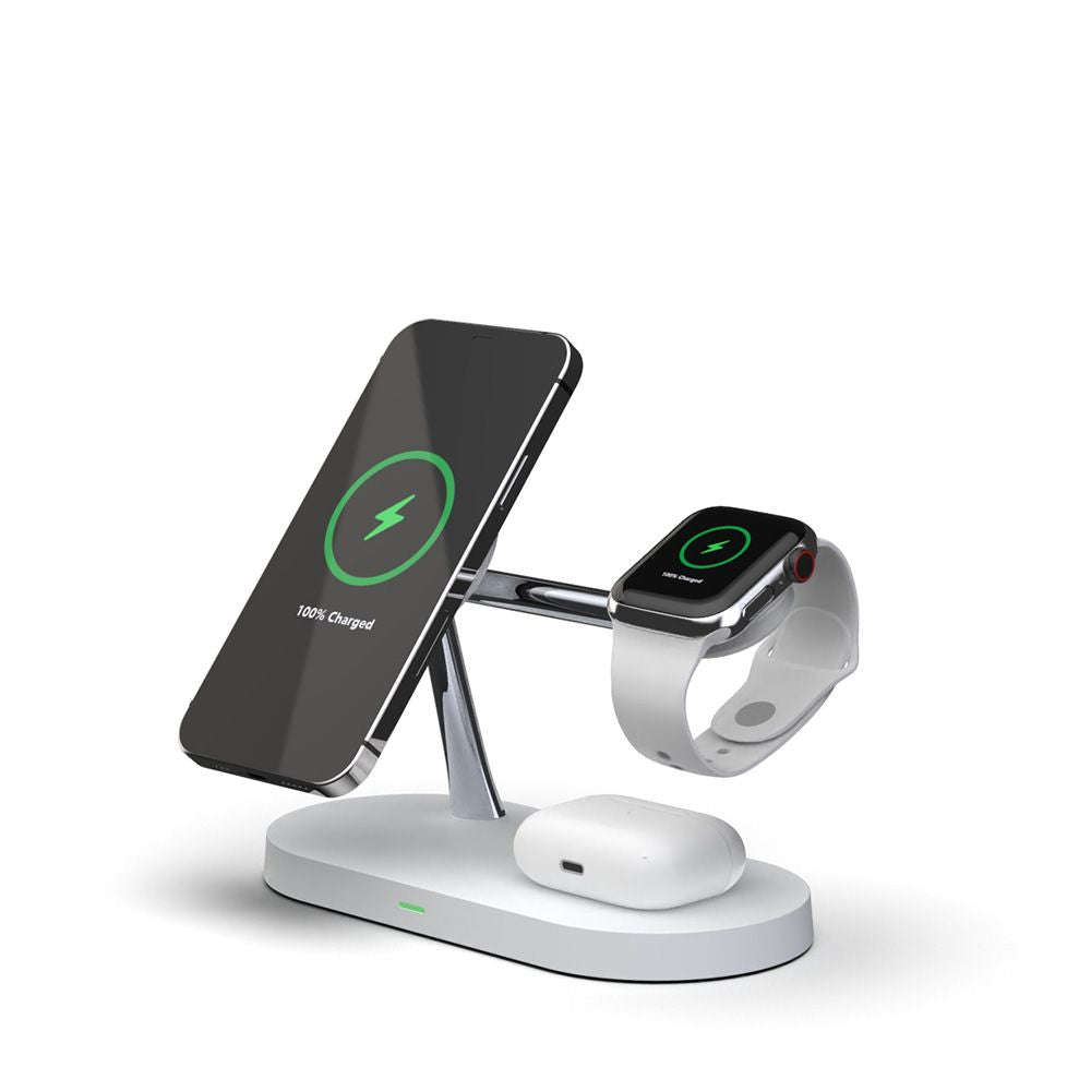CARICATORE WIRELESS 3IN1 TECH-PROTECT A12 MAGNETIC MAGSAFE BIANCO