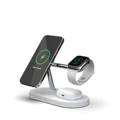 CARICATORE WIRELESS 3IN1 TECH-PROTECT A12 MAGNETIC MAGSAFE BIANCO