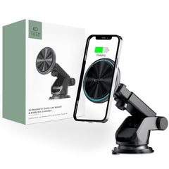 Supporto per telefono da auto con ricarica wireless TECH-PROTECT A2 MAGNETIC MAGSAFE DASH CAR MOUNT WIRELESS CHARGER 15W NERO