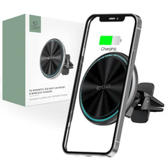 MONTAGGIO PER TELEFONO IN AUTO CON RICARICA WIRELESS TECH-PROTECT A2 MAGNETIC MAGSAFE VENT CAR MOUNT WIRELESS CHARGER 15W NERO