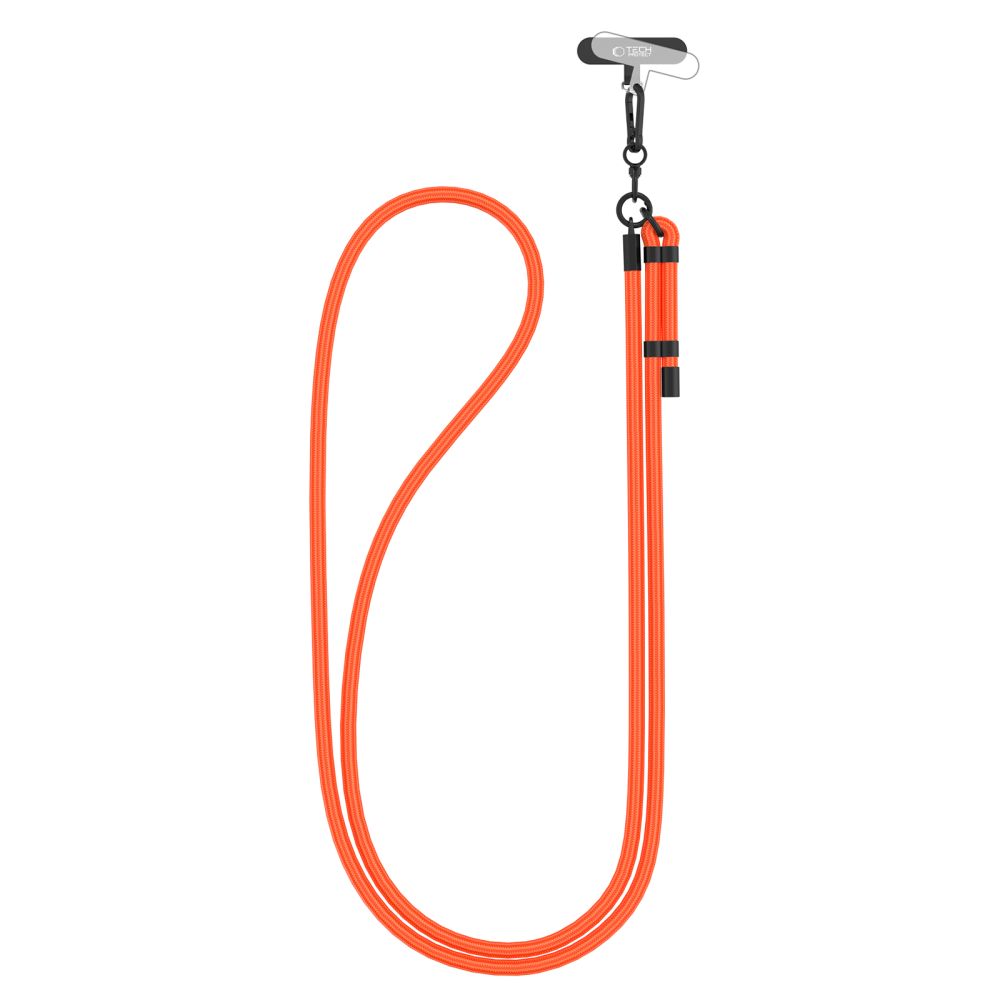 TECH-PROTECT C1S CINGHIA CROSSBODY IN CORDA NEON ARANCIONE/NERO