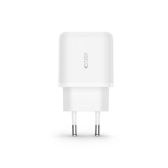 CARICATORE DI RETE PER CELLULARE E TABLET TECH-PROTECT C20W CARICATORE DI RETE A 2 PORTE PD20W/QC3.0 + CAVO LIGHTNING BIANCO