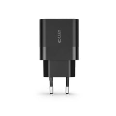 CARICATORE DI RETE PER CELLULARE E TABLET TECH-PROTECT C30W CARICATORE DI RETE A 2 PORTE PD30W/QC3.0 NERO