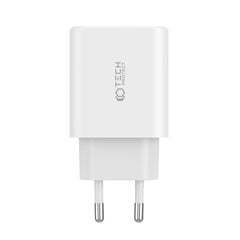CARICATORE DI RETE PER CELLULARE E TABLET TECH-PROTECT C30W CARICATORE DI RETE A 3 PORTE PD30W/QC3.0 BIANCO