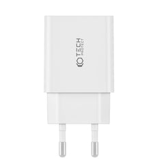 CARICATORE DI RETE PER CELLULARE E TABLET TECH-PROTECT C35W CARICATORE DI RETE A 2 PORTE PD35W + CAVO TYPE-C BIANCO