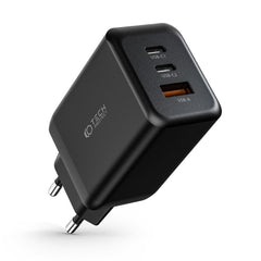 CARICATORE DI RETE PER CELLULARE E TABLET TECH-PROTECT C65W CARICATORE DI RETE A 3 PORTE PD65W/QC3.0 NERO