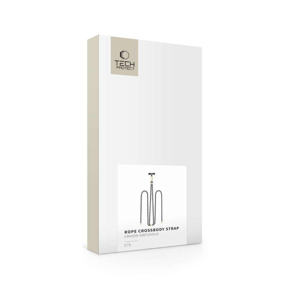 TECH-PROTECT C7S CINGHIA IN PELLE A TRACOLLA GRIGIO/ORO