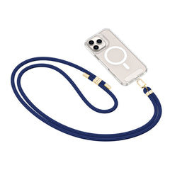TECH-PROTECT C7S CINGHIA IN PELLE A CROCE BLU NAVY/ORO