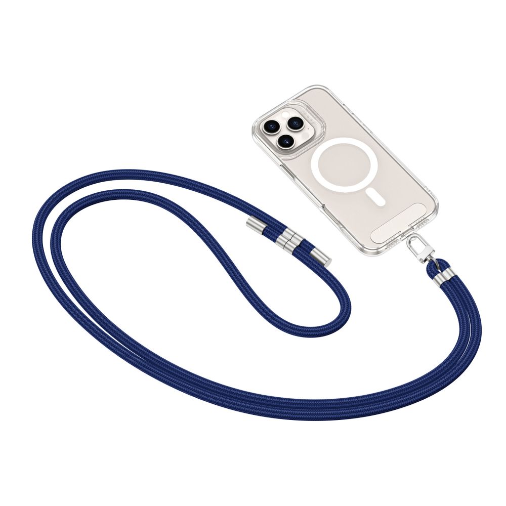 TECH-PROTECT C7S CINGHIA IN PELLE A TRACOLLA BLU NAVY/ARGENTO