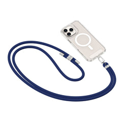 TECH-PROTECT C7S CINGHIA IN PELLE A TRACOLLA BLU NAVY/ARGENTO