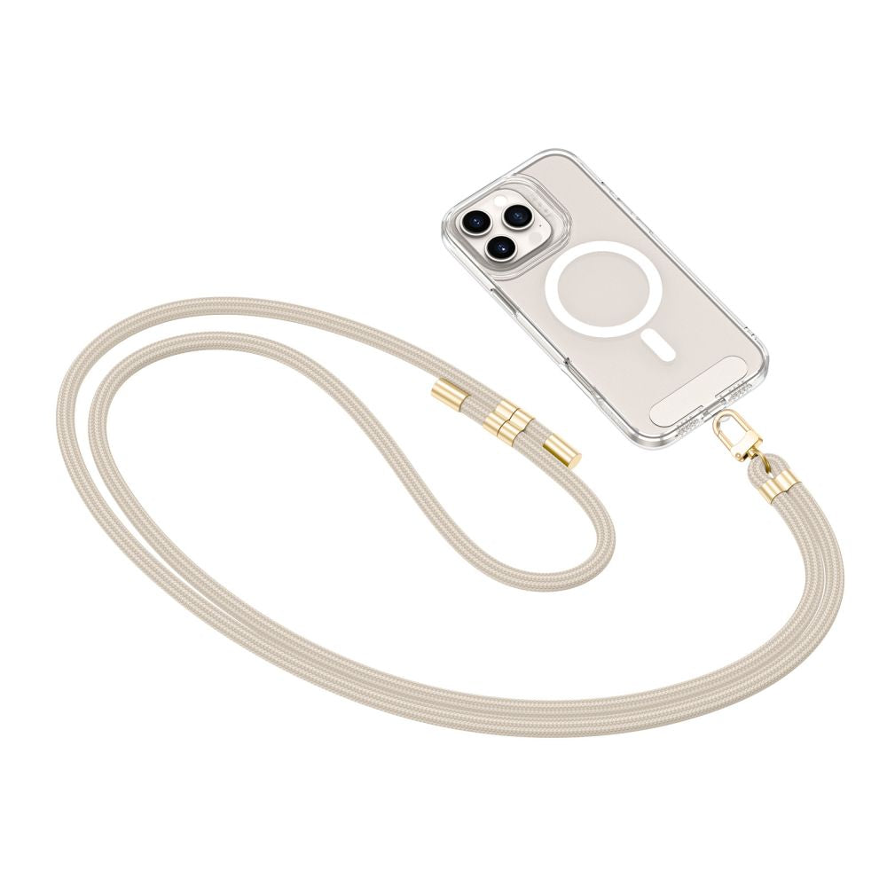 TECH-PROTECT C7S CINGHIA IN PELLE A TRACOLLA TAUPE/ORO