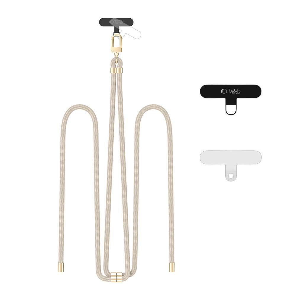 TECH-PROTECT C7S CINGHIA IN PELLE A TRACOLLA TAUPE/ORO