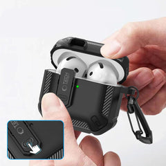 COPERTURA TECH-PROTECT CARBONOX APPLE AIRPODS 4 NERA