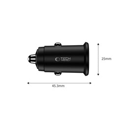 TECH-PROTECT CC02 CARICATORE DA AUTO A 2 PORTE PD35W/QC3.0 NERO