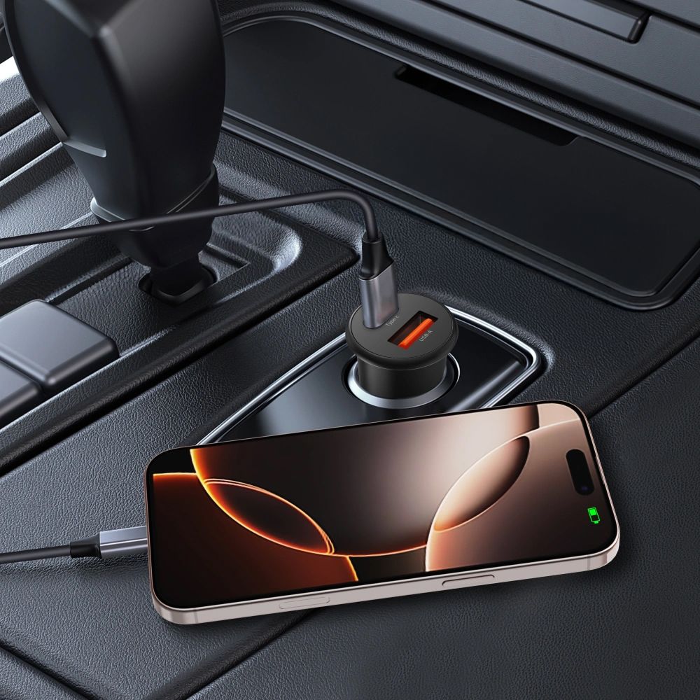 TECH-PROTECT CC02 CARICATORE DA AUTO A 2 PORTE PD35W/QC3.0 NERO