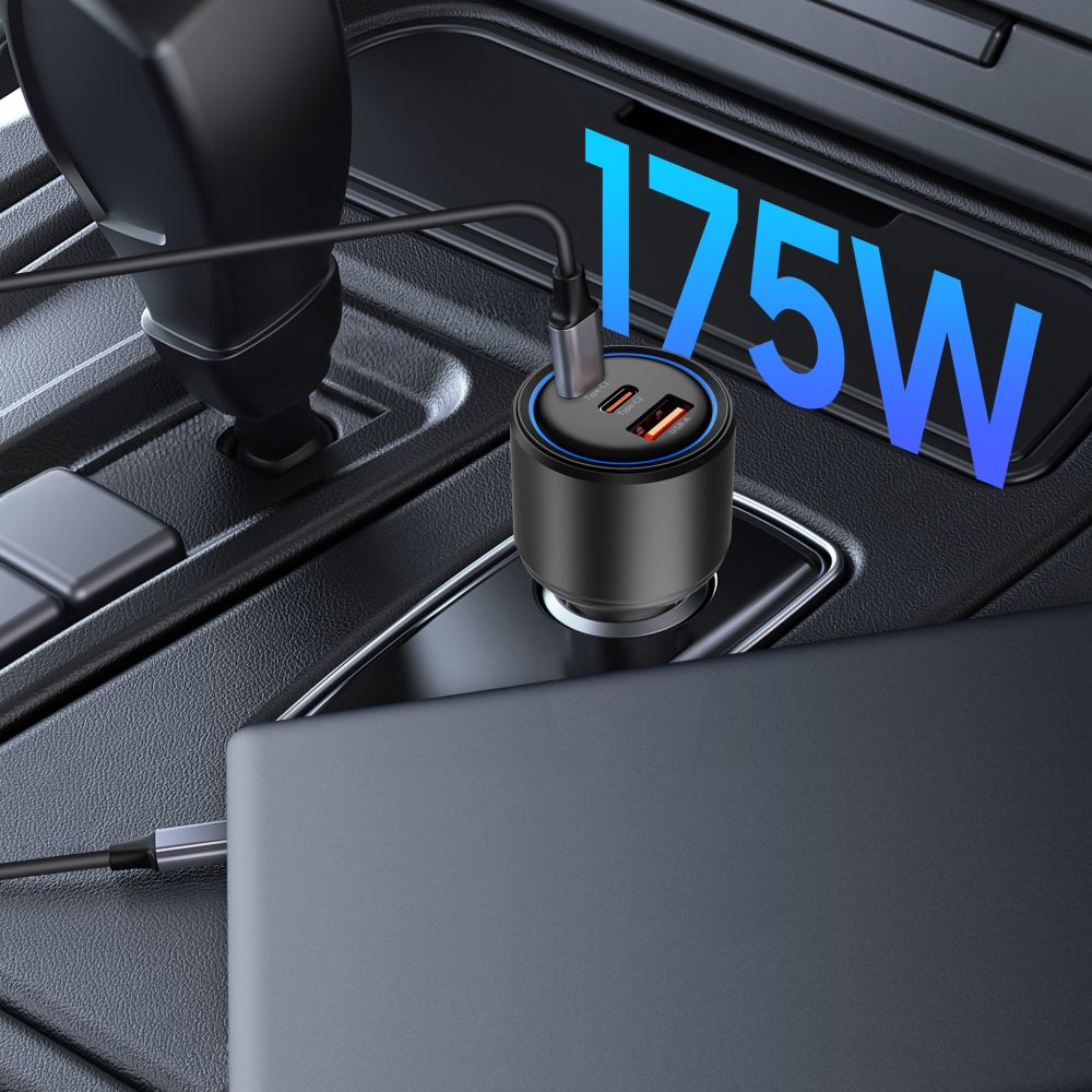 TECH-PROTECT CC04 CARICATORE DA AUTO A 3 PORTE PD175W NERO