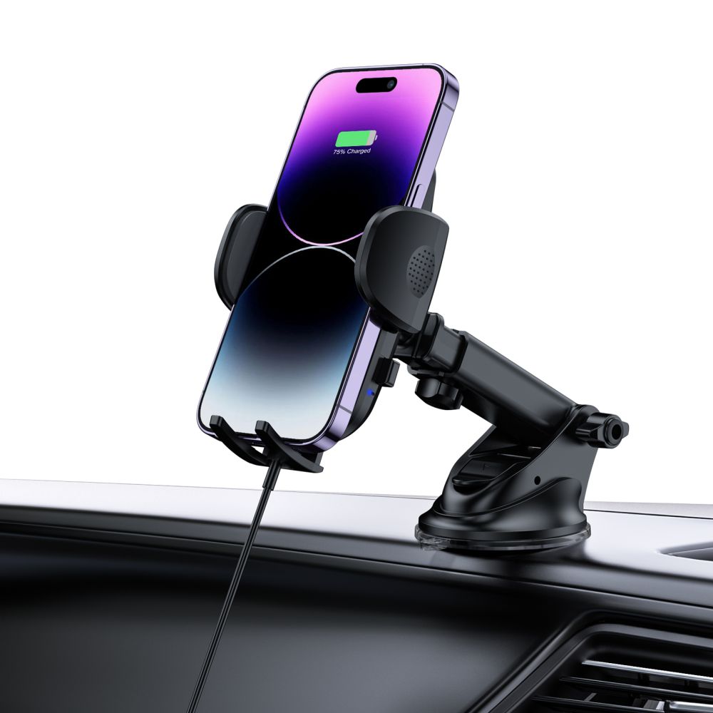 Supporto per telefono da auto con ricarica wireless TECH-PROTECT CM15W-V1 supporto per cruscotto e ventola caricatore wireless 15W nero