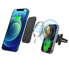 MONTAGGIO / CARICATORE PER AUTO TECH-PROTECT CW19 MAGNETICO MAGSAFE VENT CAR MOUNT NERO
