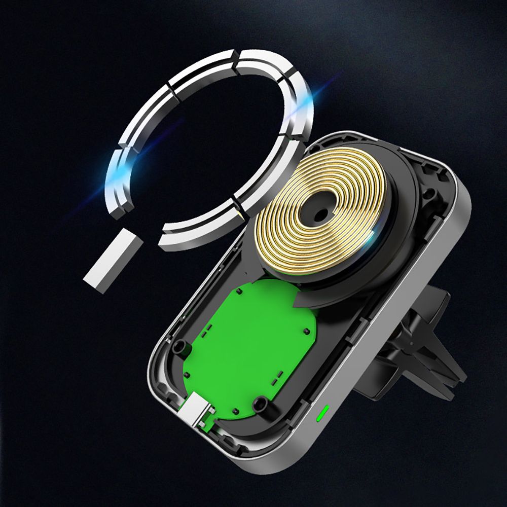 MONTAGGIO / CARICATORE PER AUTO TECH-PROTECT CW19 MAGNETICO MAGSAFE VENT CAR MOUNT NERO