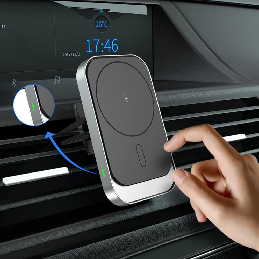 MONTAGGIO / CARICATORE PER AUTO TECH-PROTECT CW19 MAGNETICO MAGSAFE VENT CAR MOUNT NERO