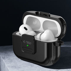 CUSTODIA TECH-PROTECT DEFENDER HOOK MAGSAFE APPLE AIRPODS PRO 1 / 2 NERA