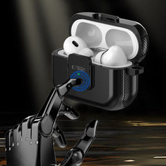 CUSTODIA TECH-PROTECT DEFENDER HOOK MAGSAFE APPLE AIRPODS PRO 1 / 2 NERA