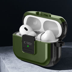 CUSTODIA TECH-PROTECT DEFENDER HOOK MAGSAFE APPLE AIRPODS PRO 1 / 2 VERDE OLIVA