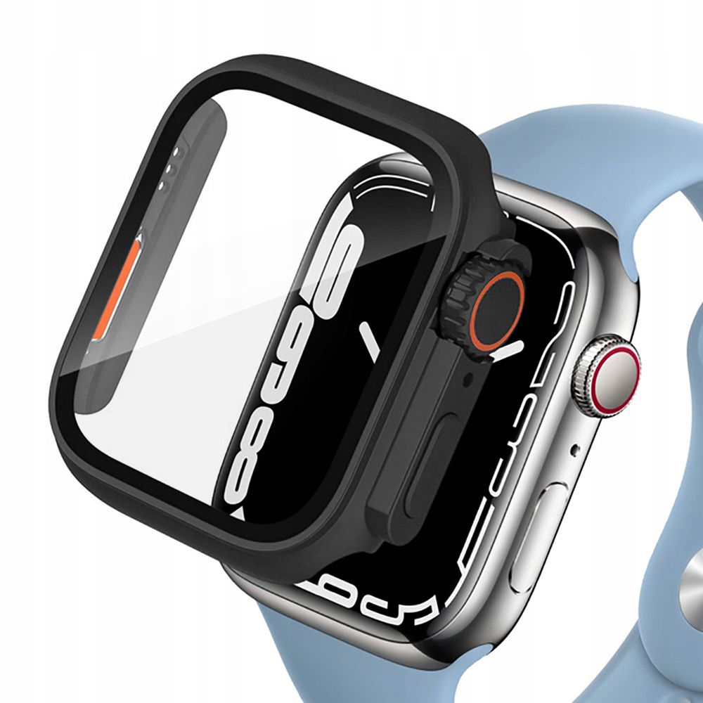 360° COVER PROTETTIVO PER APPLE WATCH 44 MM DOOP DEFENSE 360GUARD NERO/ARANCIONE
