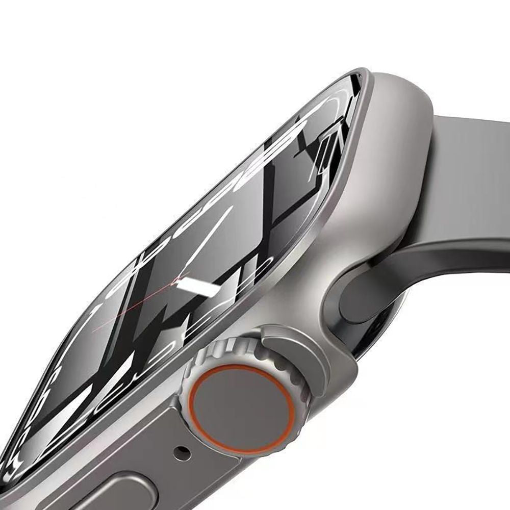 360° CASE PROTEZIONE PER APPLE WATCH 45 MM DOOP DEFENSE 360GUARD TITANIO/ARANCIONE