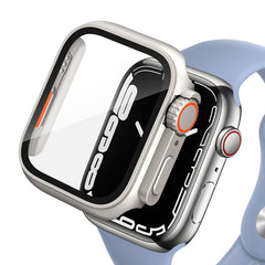 360° CASE PROTEZIONE PER APPLE WATCH 45 MM DOOP DEFENSE 360GUARD TITANIO/ARANCIONE
