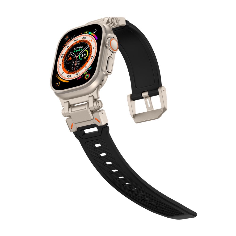 CINTURINO TECH-PROTECT DELTA PRO APPLE WATCH 6 / 7 / 8 / 9 / 10 / SE / ULTRA 1 / 2 (44 / 45 / 46 / 49 MM) NERO/TITANIO
