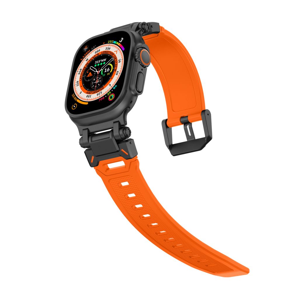 CINTURINO TECH-PROTECT DELTA PRO APPLE WATCH 6 / 7 / 8 / 9 / 10 / SE / ULTRA 1 / 2 (44 / 45 / 46 / 49 MM) ARANCIONE/NERO