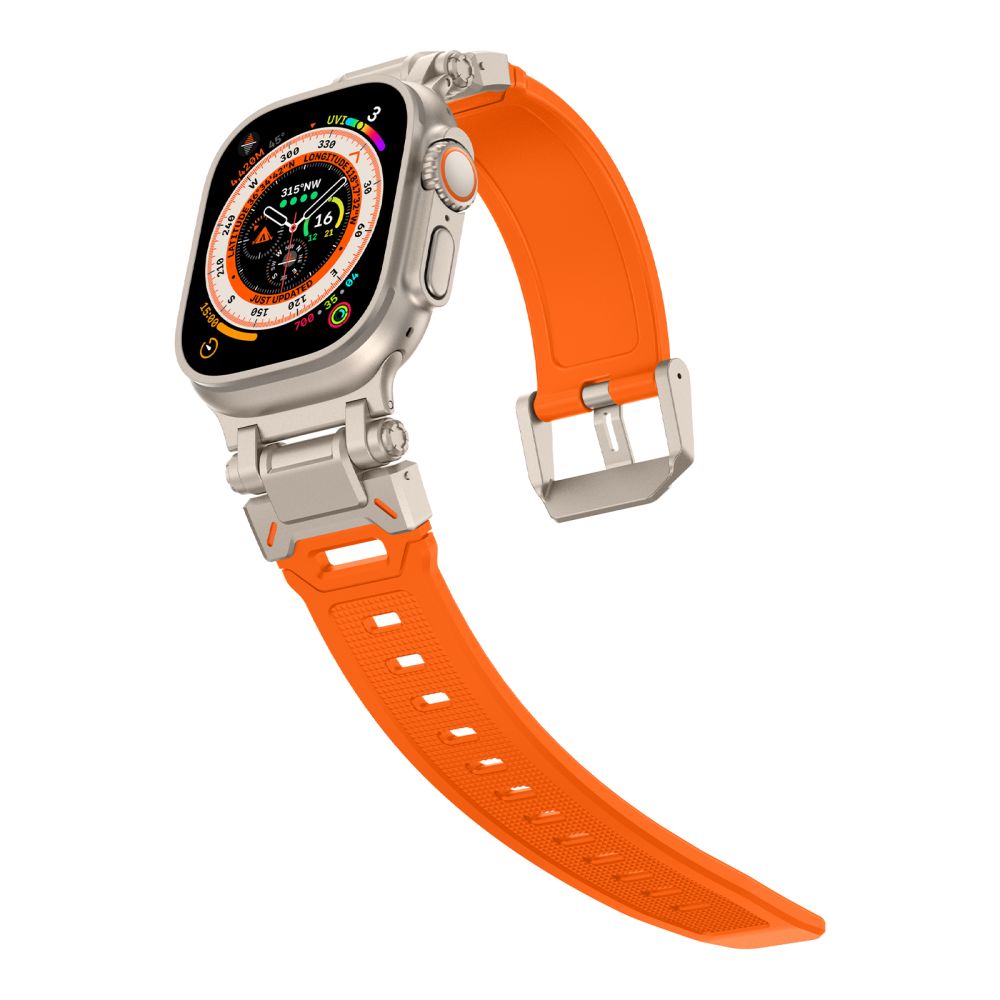 CINTURINO TECH-PROTECT DELTA PRO APPLE WATCH 6 / 7 / 8 / 9 / 10 / SE / ULTRA 1 / 2 (44 / 45 / 46 / 49 MM) ARANCIONE/TITANIO