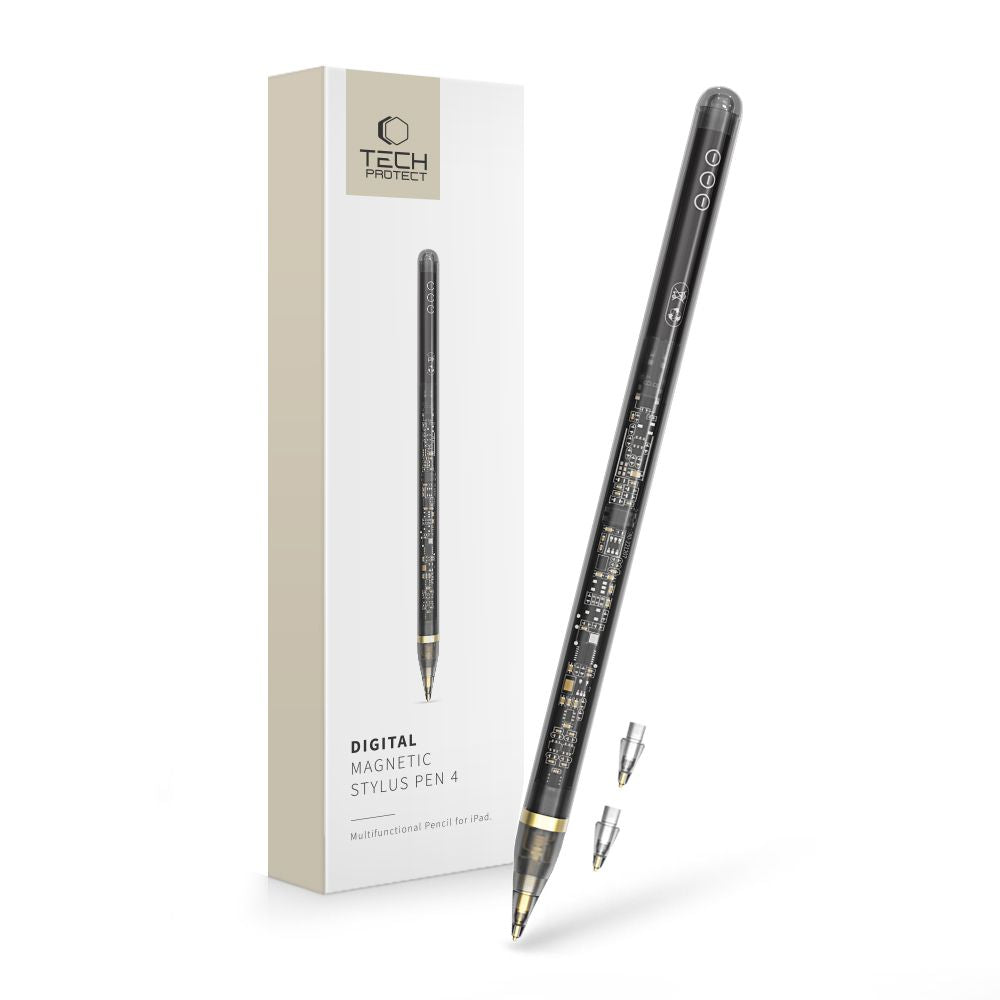TECH-PROTECT PENNA STILOGRAFICA MAGNETICA DIGITALE "4" IPAD TRASPARENTE/NERA