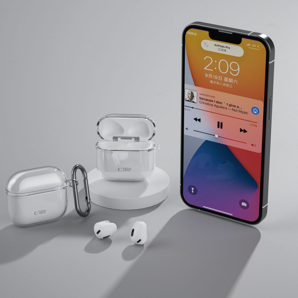 CUSTODIA TECH-PROTECT FLEXAIR APPLE AIRPODS 4 TRASPARENTE
