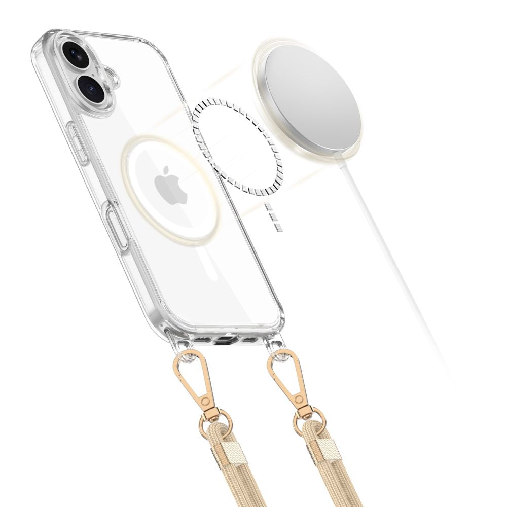 COPERTURA TECH-PROTECT FLEXAIR CHAIN MAGSAFE IPHONE 16 NERA E TAUPE
