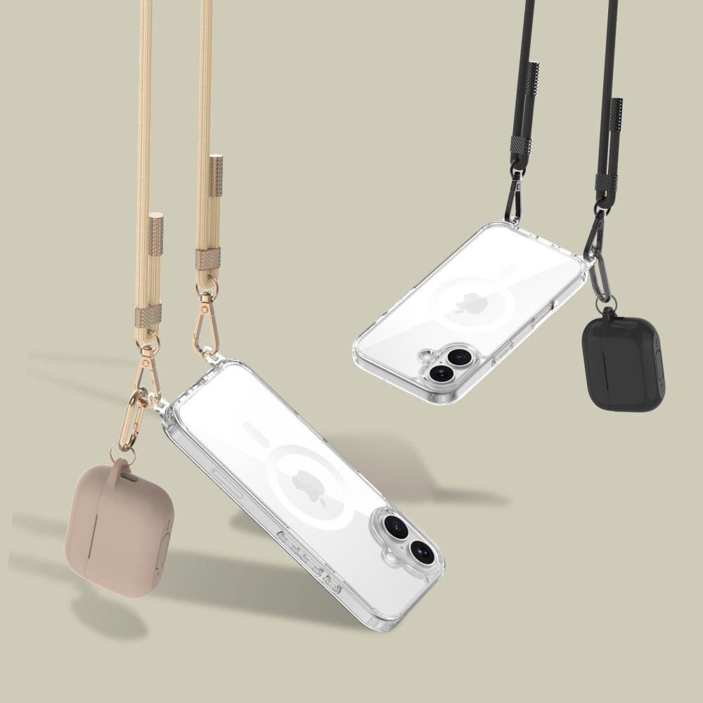 COPERTURA TECH-PROTECT FLEXAIR CHAIN MAGSAFE IPHONE 16 NERA E TAUPE
