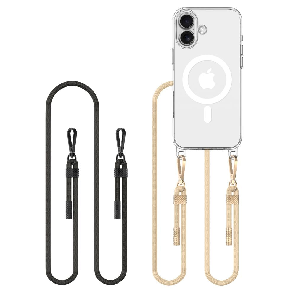 COPERTURA TECH-PROTECT FLEXAIR CHAIN MAGSAFE IPHONE 16 NERA E TAUPE