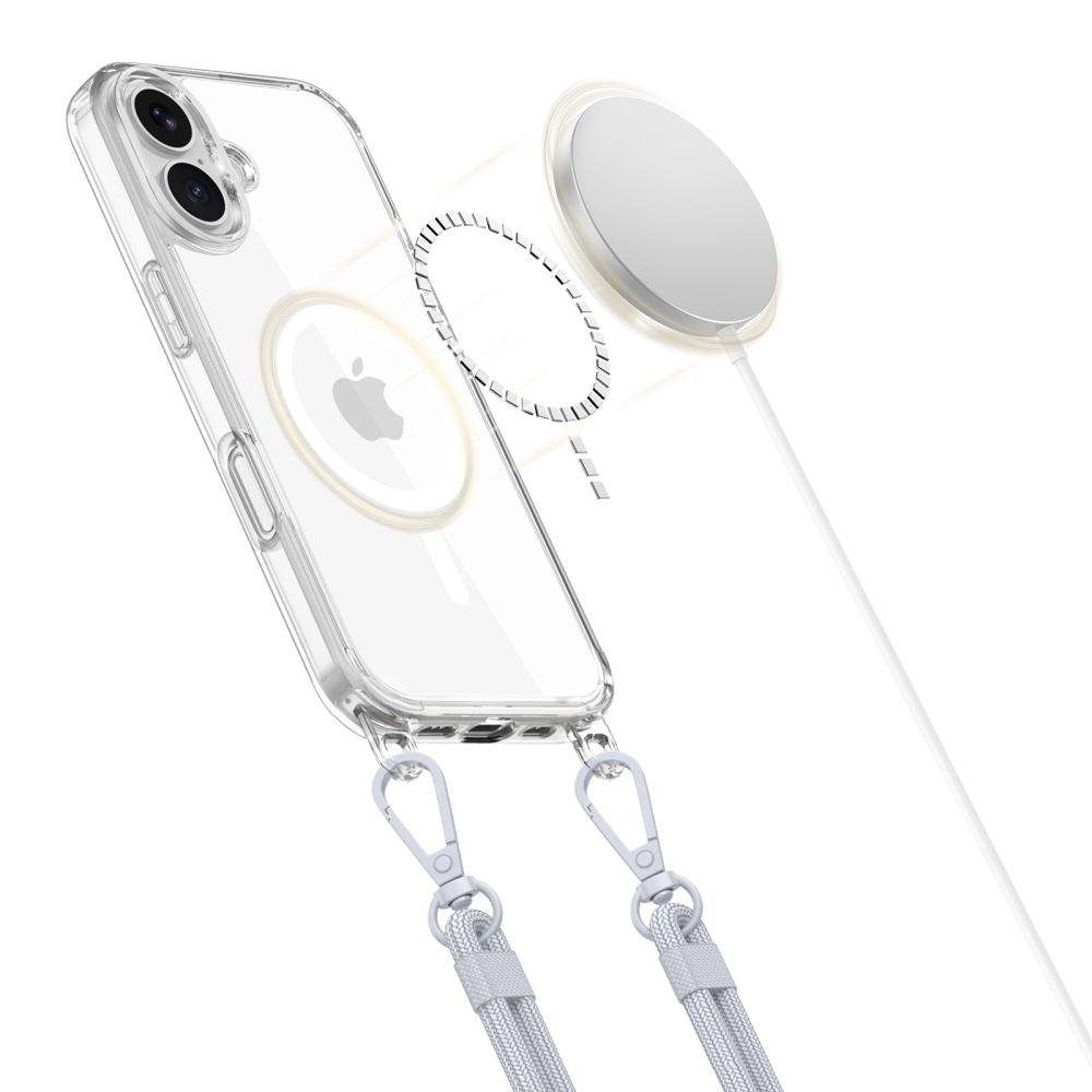 COPERTURA TECH-PROTECT FLEXAIR CHAIN MAGSAFE IPHONE 16 GRIGIO E ROSA
