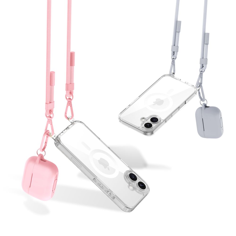COPERTURA TECH-PROTECT FLEXAIR CHAIN MAGSAFE IPHONE 16 GRIGIO E ROSA