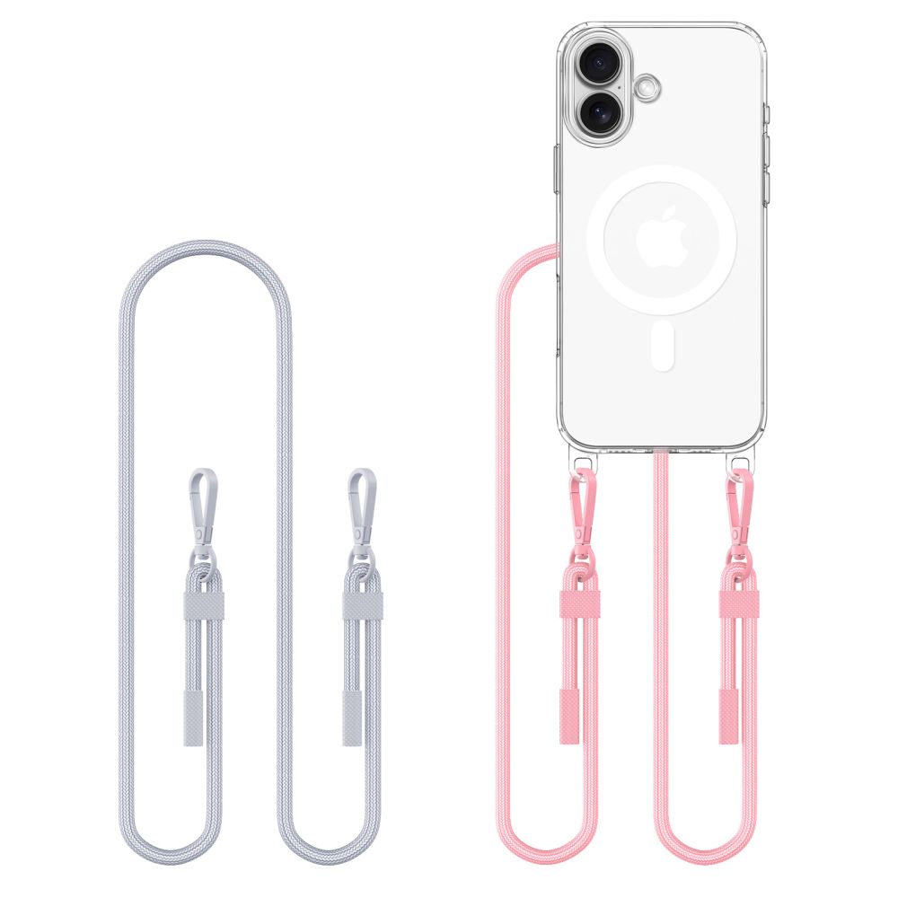 COPERTURA TECH-PROTECT FLEXAIR CHAIN MAGSAFE IPHONE 16 GRIGIO E ROSA