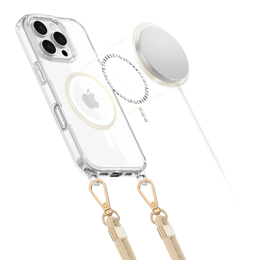 COPERTURA TECH-PROTECT FLEXAIR CHAIN MAGSAFE IPHONE 16 PRO NERA E TAUPE