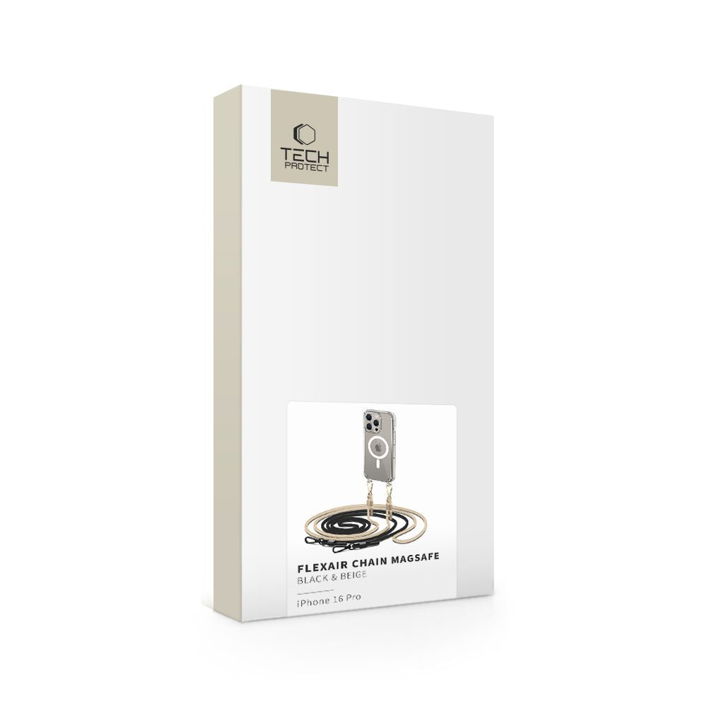 COPERTURA TECH-PROTECT FLEXAIR CHAIN MAGSAFE IPHONE 16 PRO NERA E TAUPE