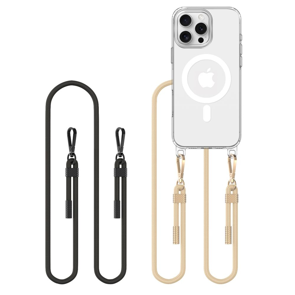 COPERTURA TECH-PROTECT FLEXAIR CHAIN MAGSAFE IPHONE 16 PRO NERA E TAUPE
