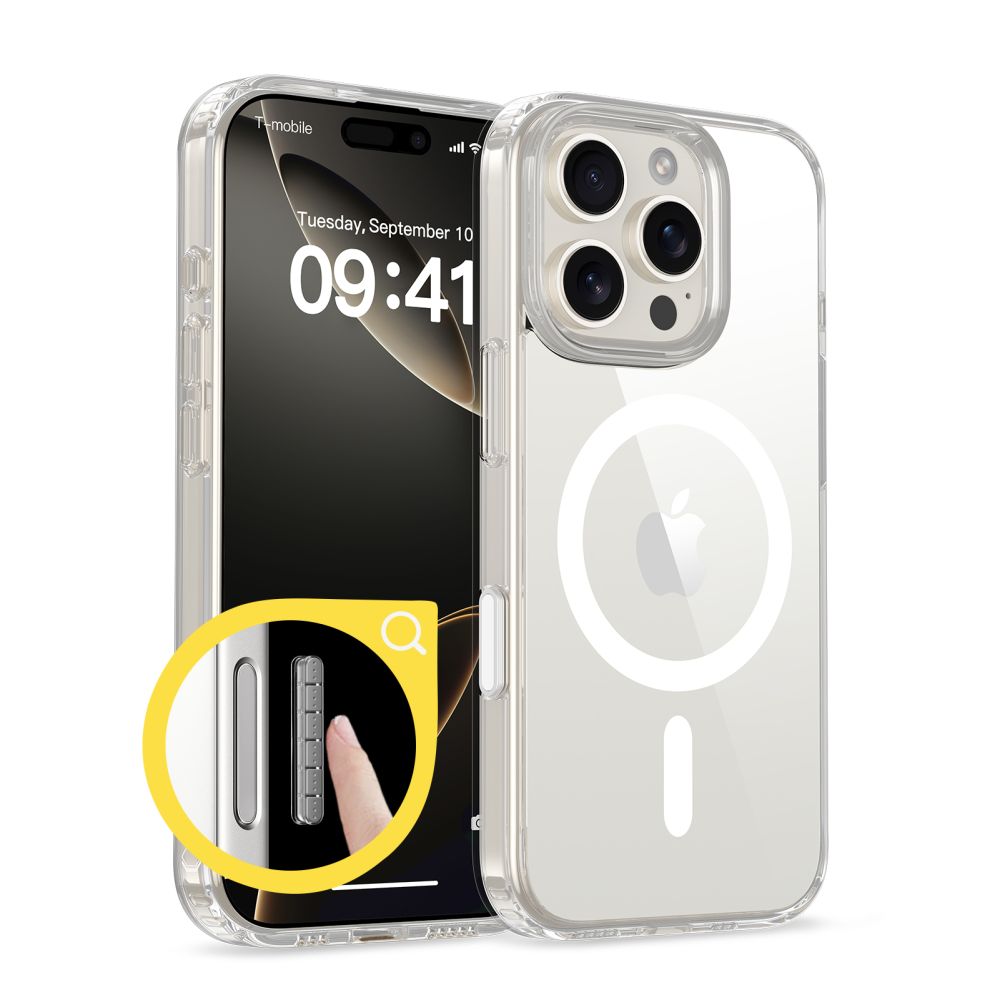 COPERTURA TECH-PROTECT FLEXAIR HYBRID CC MAGSAFE IPHONE 16 PRO TRASPARENTE