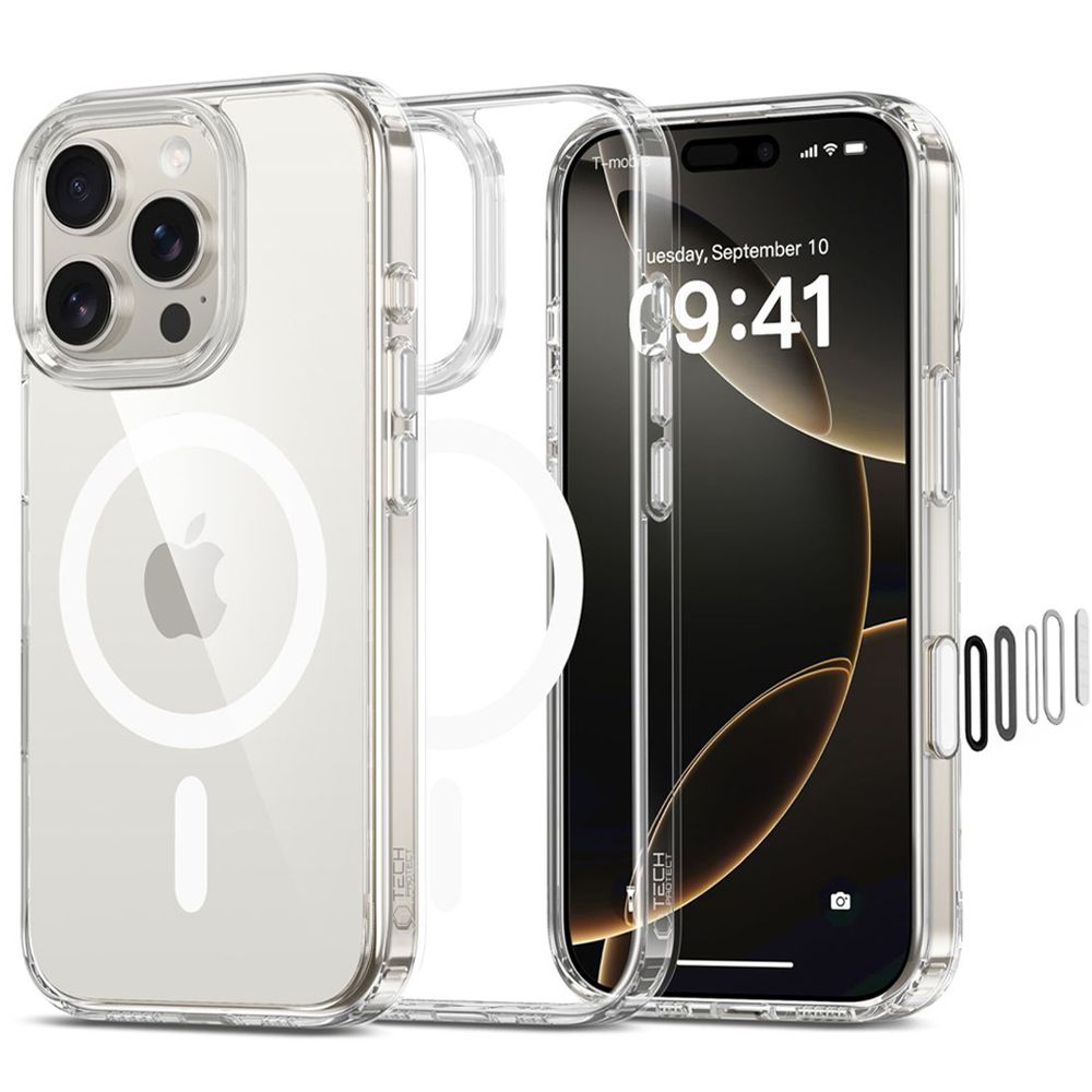 COPERTURA TECH-PROTECT FLEXAIR HYBRID CC MAGSAFE IPHONE 16 PRO TRASPARENTE