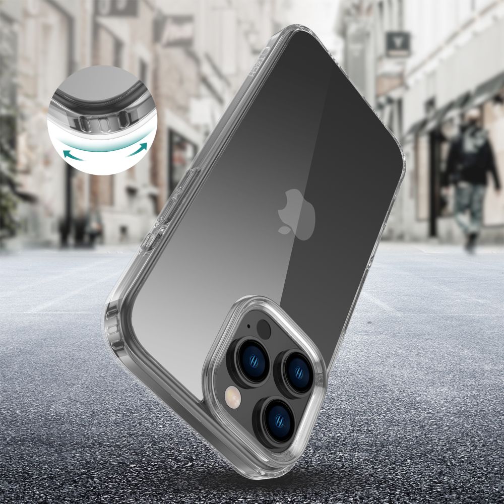CUSTODIA PER IPHONE 16 PRO MAX TECH-PROTECT FLEXAIR IBRIDA TRASPARENTE